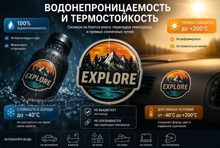 Водонепроницаемые силиконовые наклейки